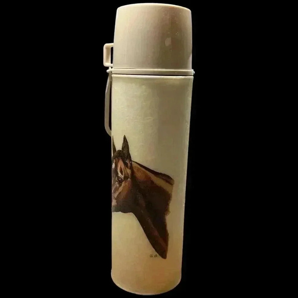 Vintage Horse Head Thermos Canister Gillian DuPont Estate Signed GG Gordon Grand - Picture 3 of 13
